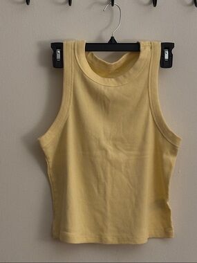 Old Navy Women's Ribbed Tank Top in Yellow and red.